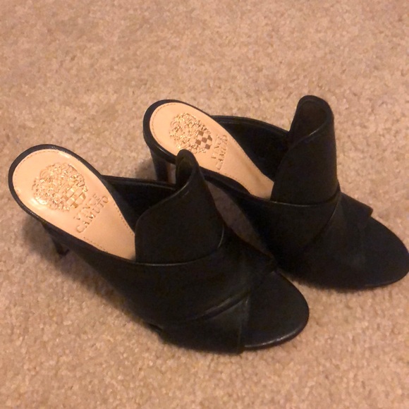Vince Camuto Kizza Mule Heels Black Sz 7M - Picture 2 of 5